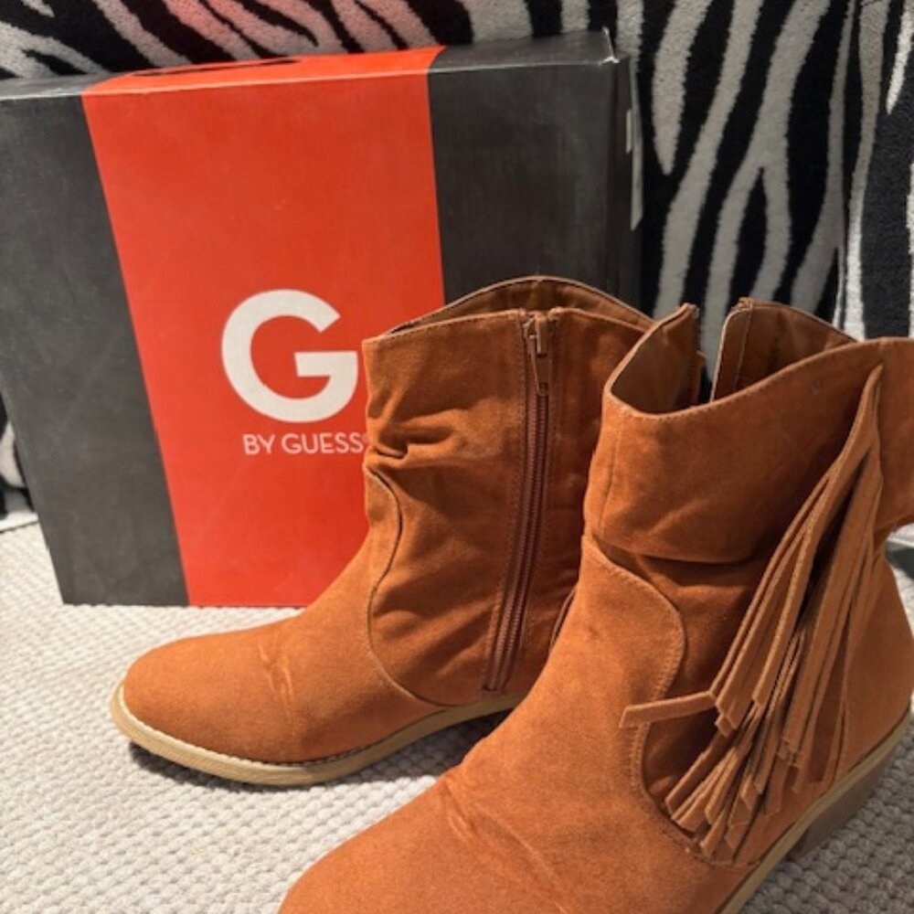 Guess suede fringe ankle boot.